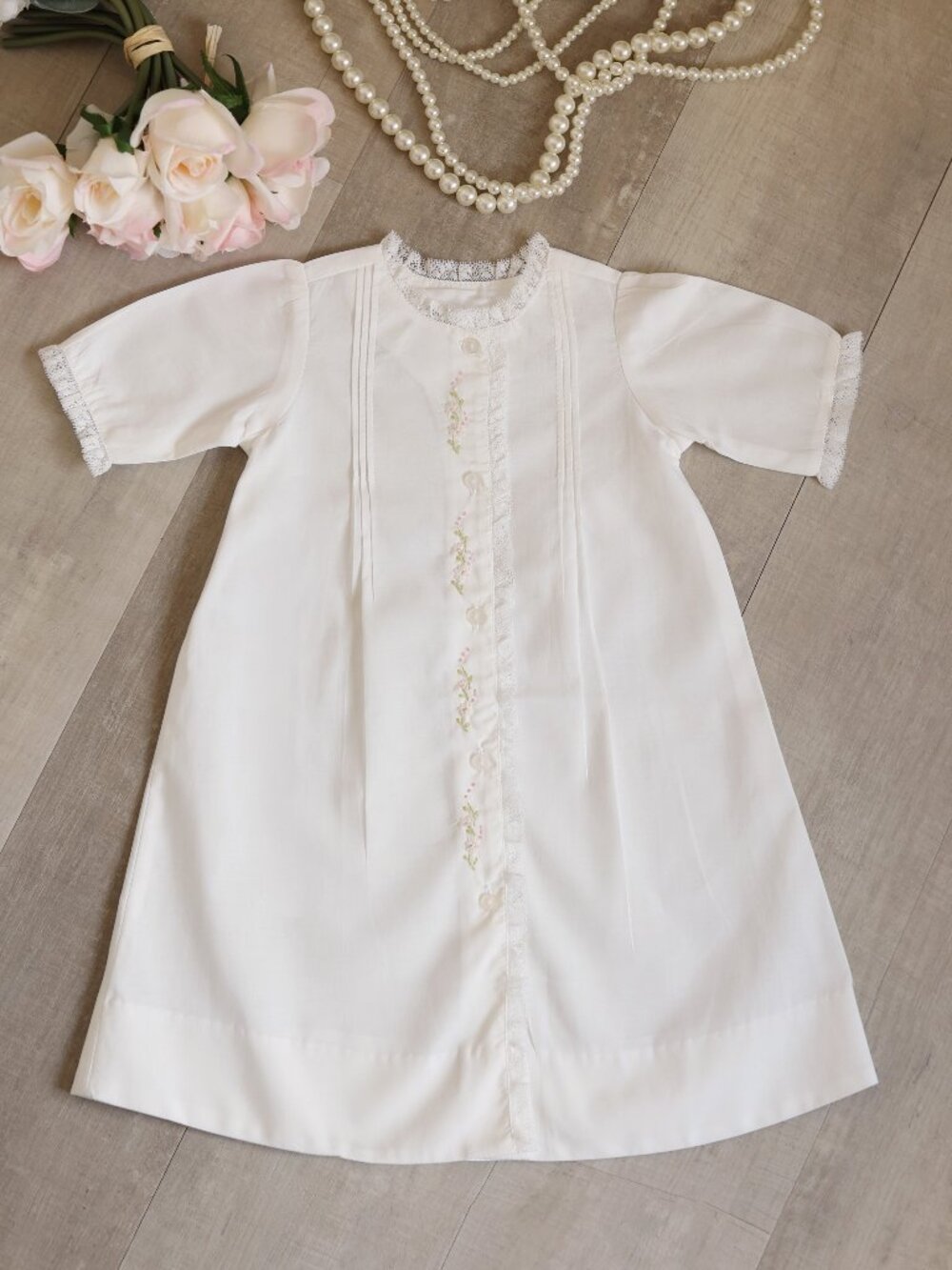 Girl's Heirloom Daygown Coming Home First Portraits 100% Cotton Embroidery Lace